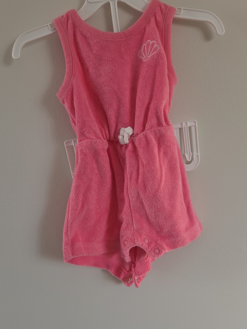 Pink Terry Cloth Baby One-Piece Romper